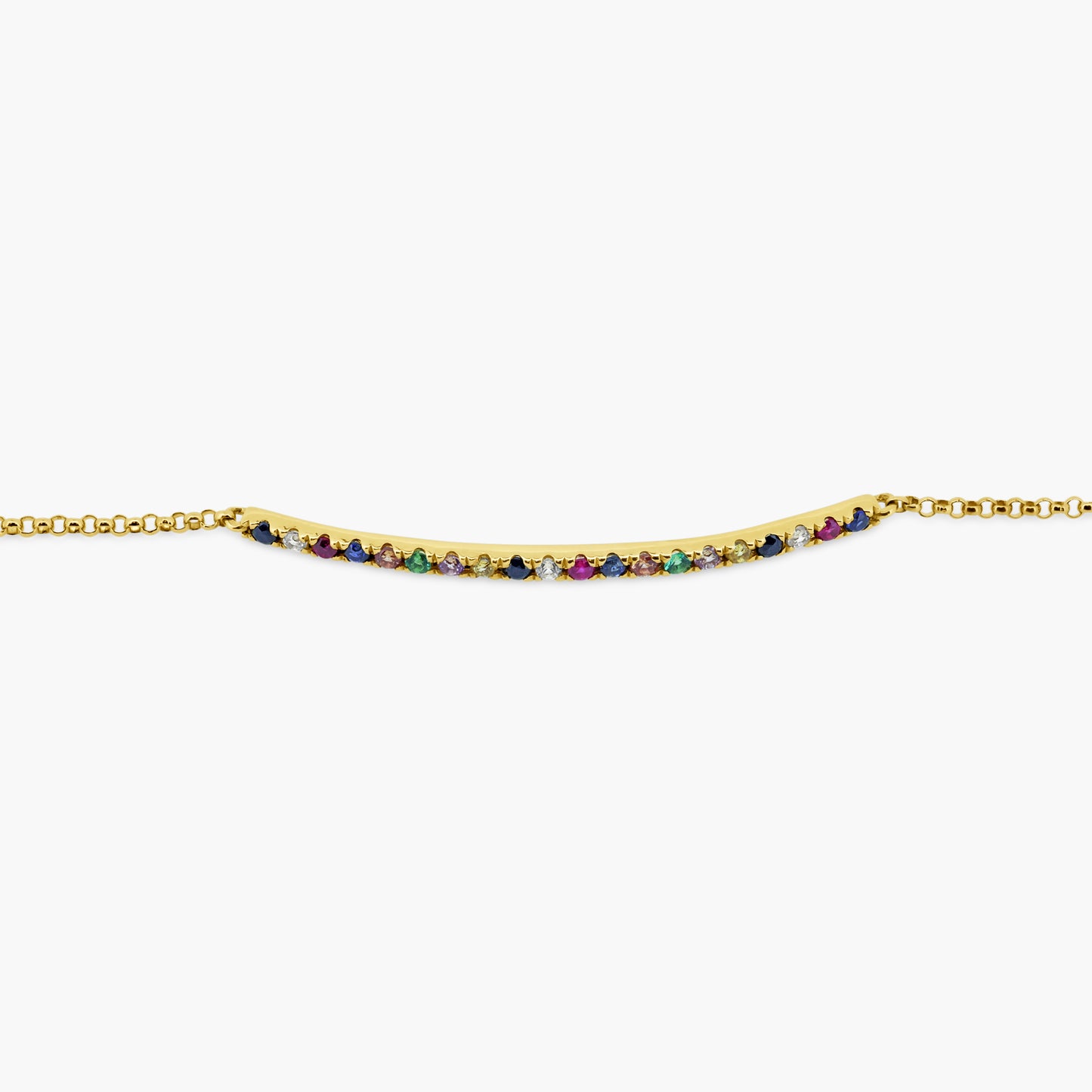 14K Yellow Gold Colored Gemstone Bracelet - B60575101