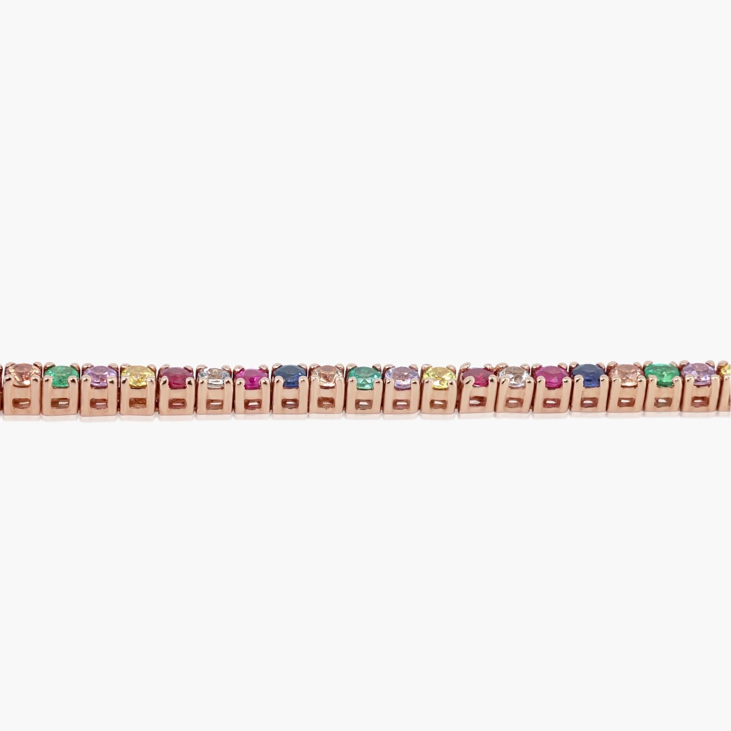 14K Rose Gold Colored Gemstone Tennis Bracelet - B60575802-1