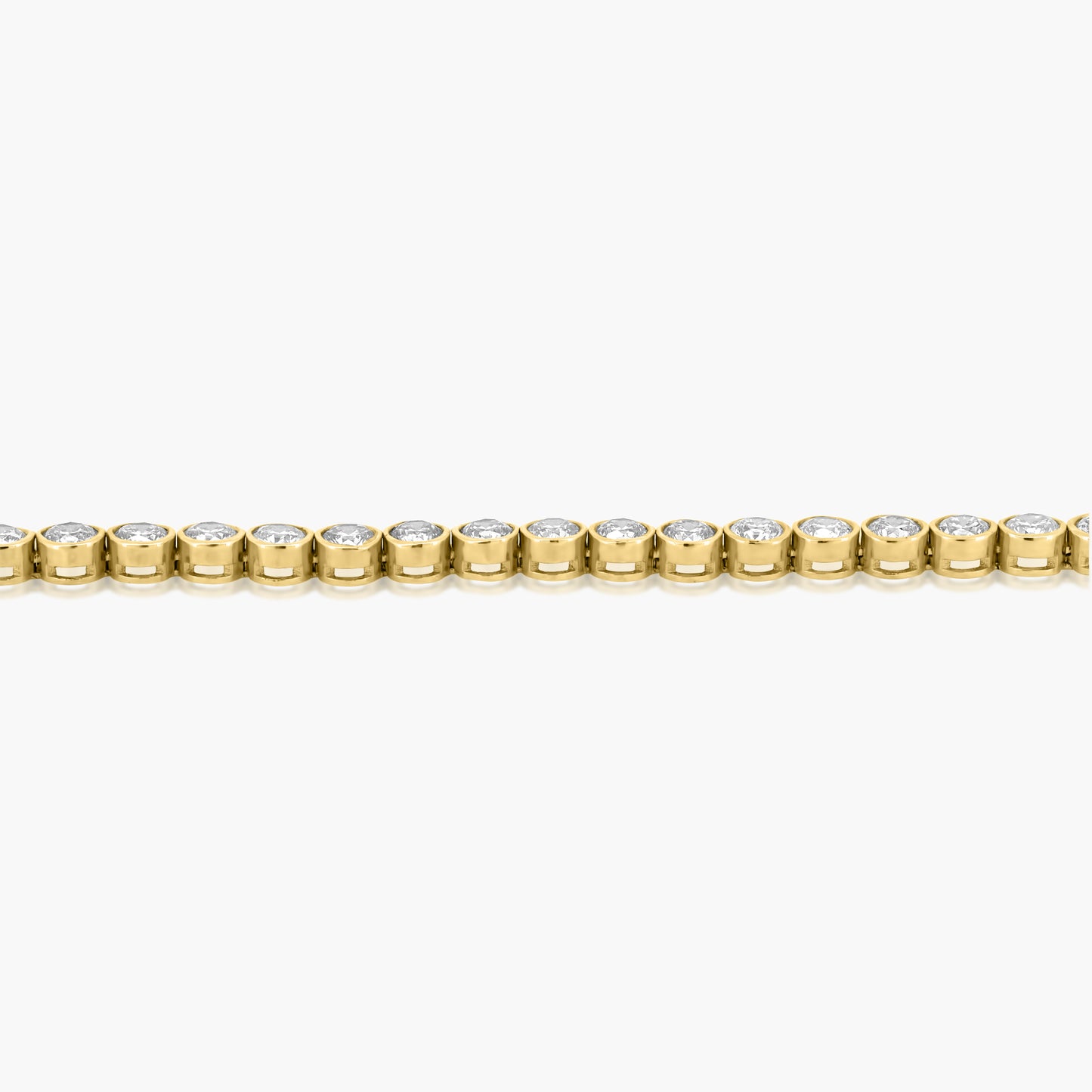 14K Yellow Gold Round Bezel Tennis Bracelet - B60587702