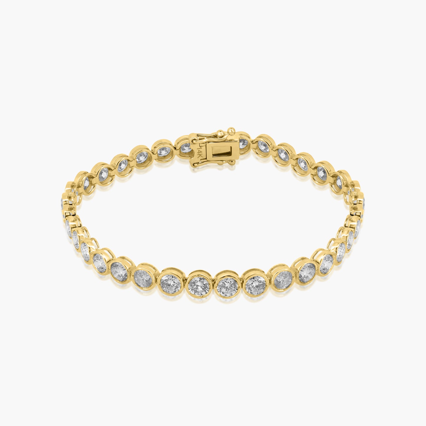 14K Yellow Gold Round Diamond Tennis Bracelet - B60587710