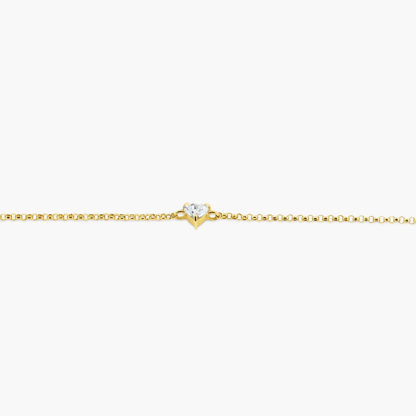 14K Yellow Gold Dainty Heart Bracelet-B60601201