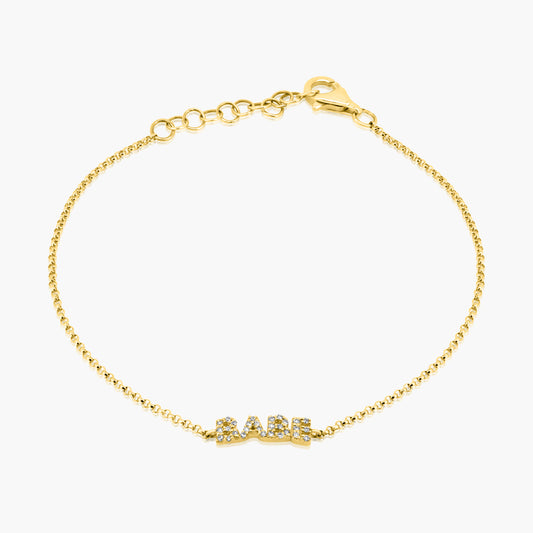 14K Yellow Gold Dainty Personalized Bracelet-B60606502