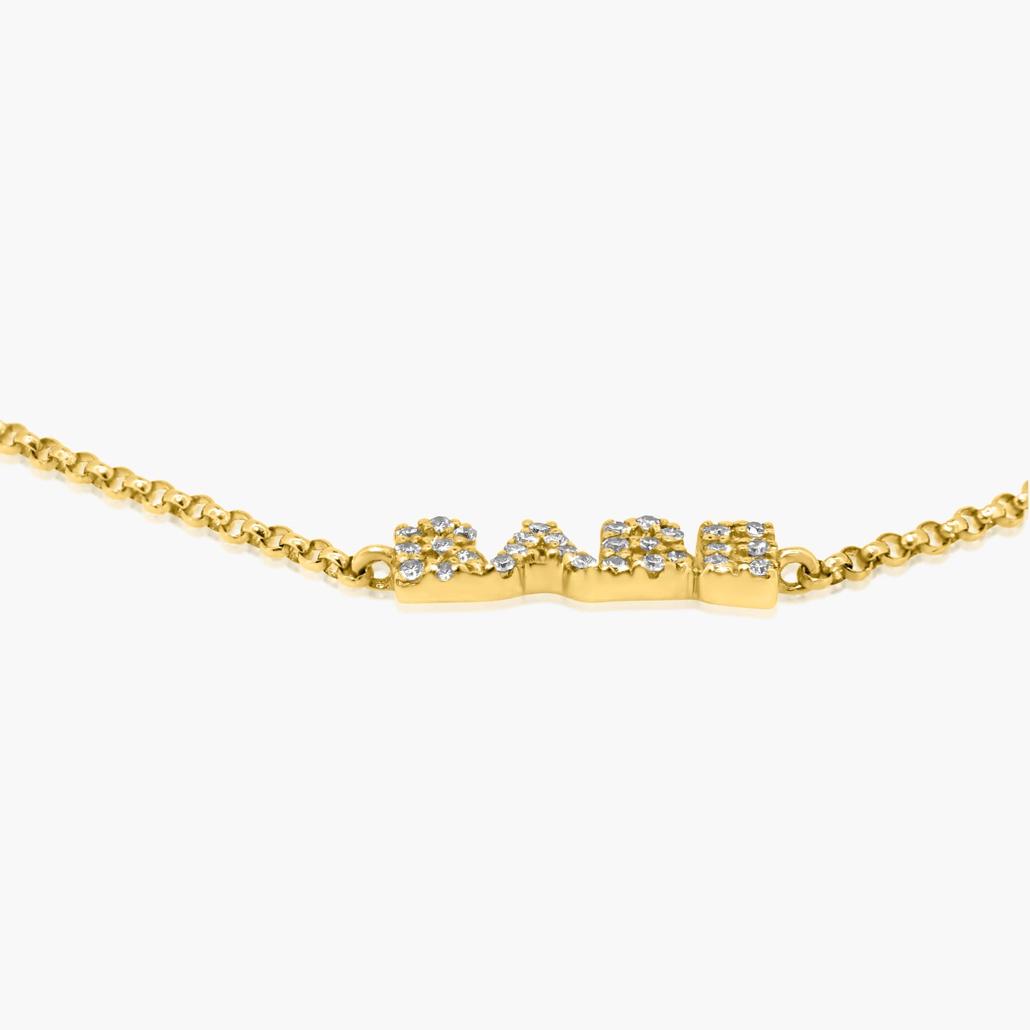 14K Yellow Gold Dainty Personalized Bracelet-B60606502