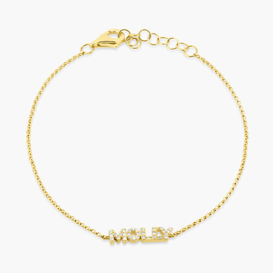 14K Yellow Gold Dainty Personalized Bracelet-B60606508