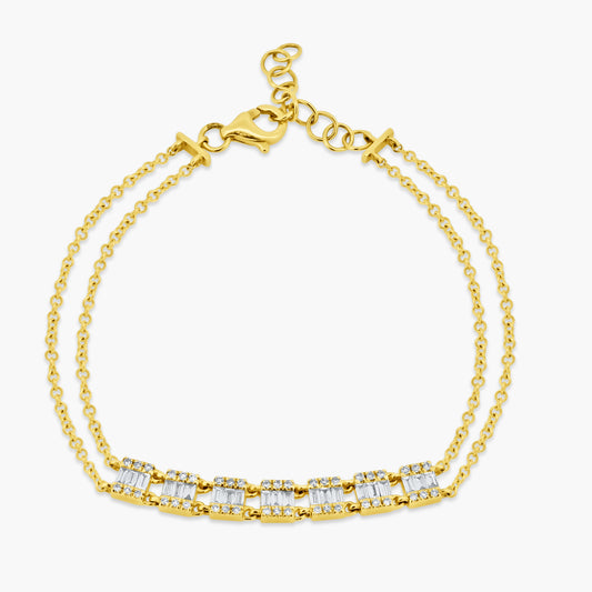 14K Yellow Gold Baguette Bracelet - B60611301