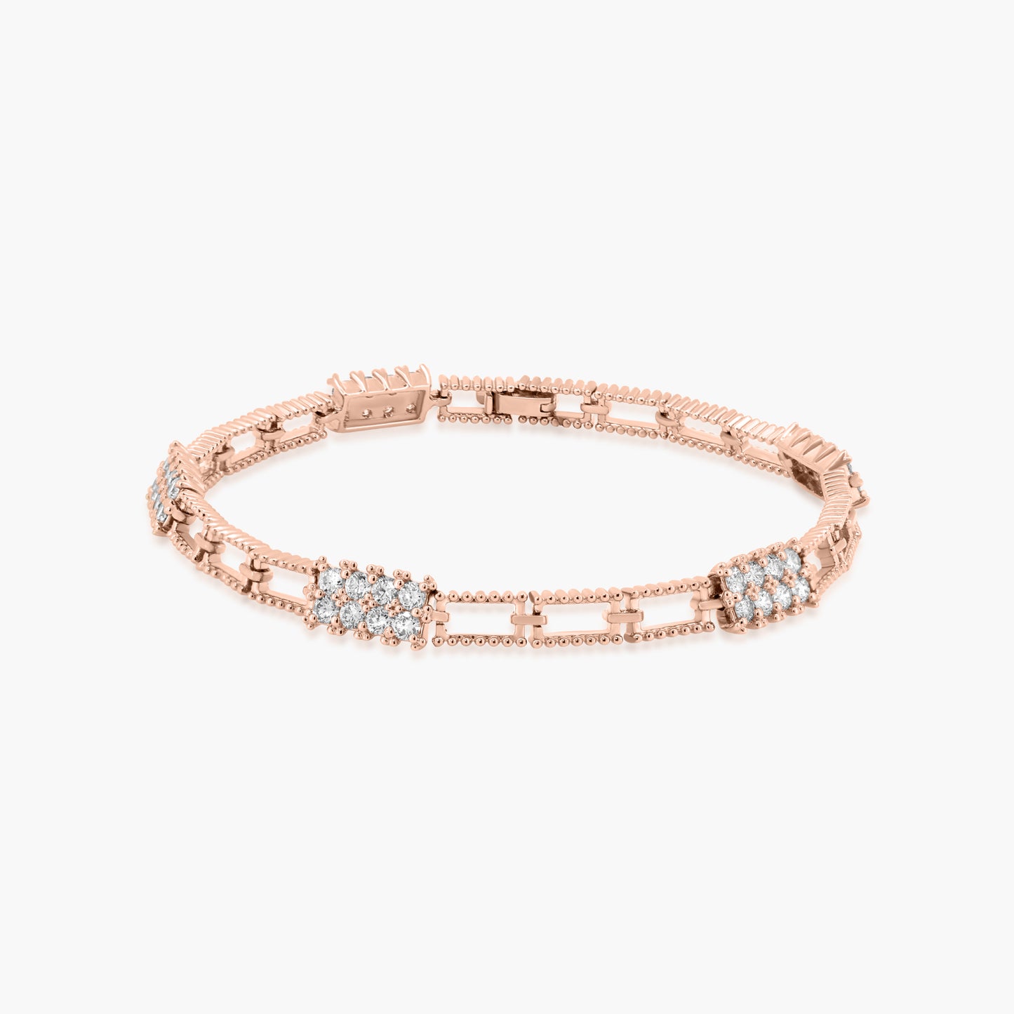 14K Rose Gold Diamond Bar Bracelet - B606164