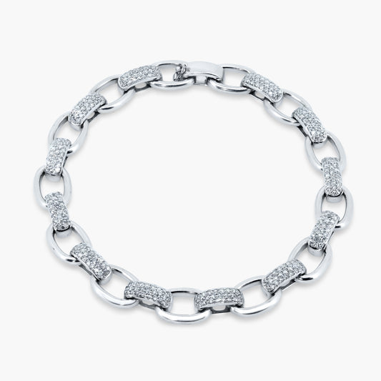 18K White Gold Pave Diamond Bracelet-B833806