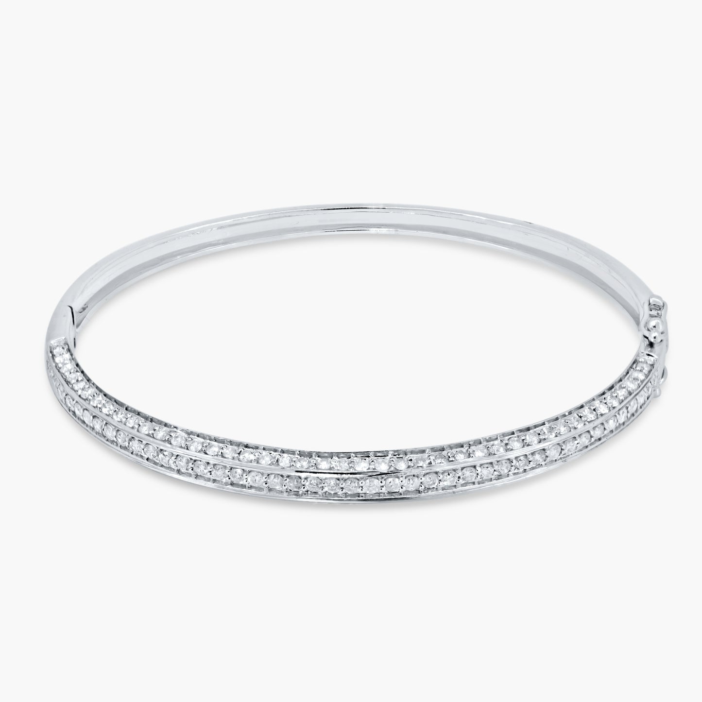 14K White Gold Pave Diamond Statement Bangle-BG-1028201