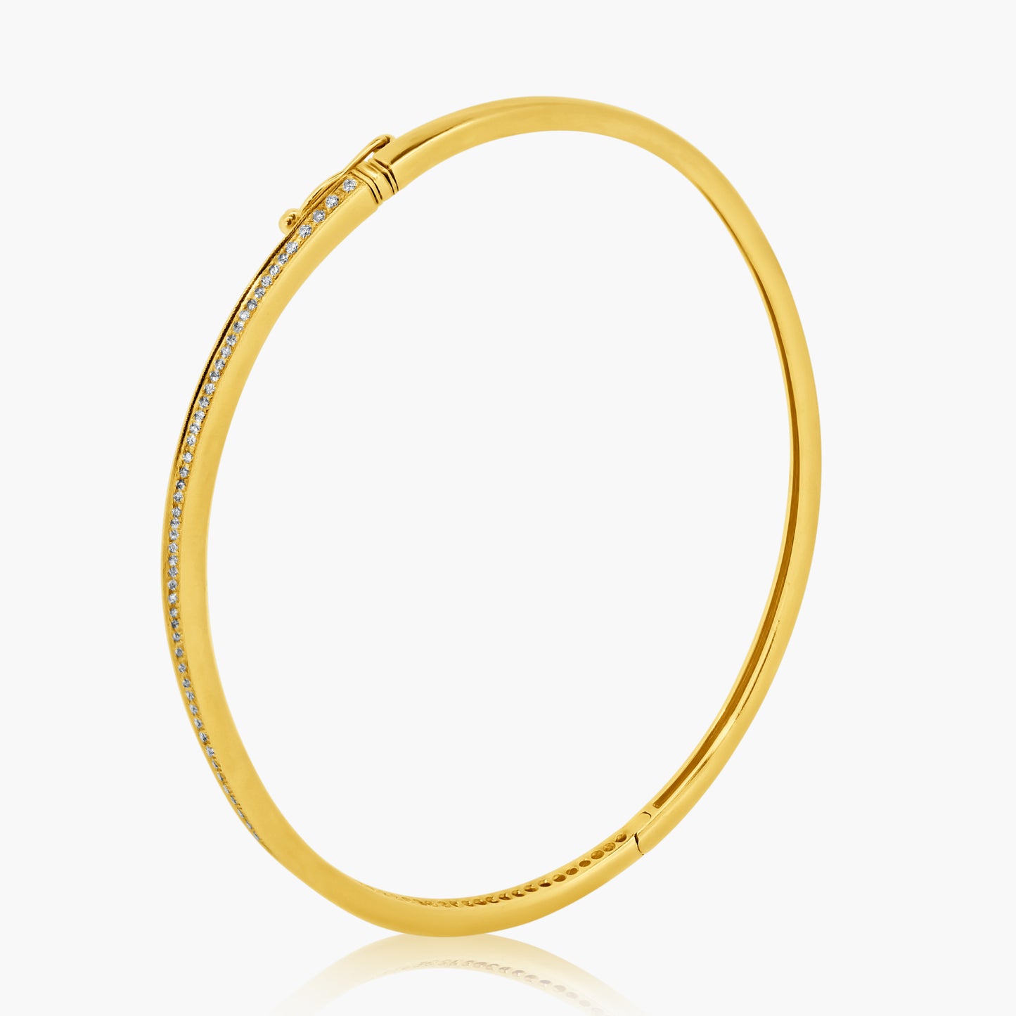 14K Yellow Gold Round Diamond Bangle - BG10273EAR0