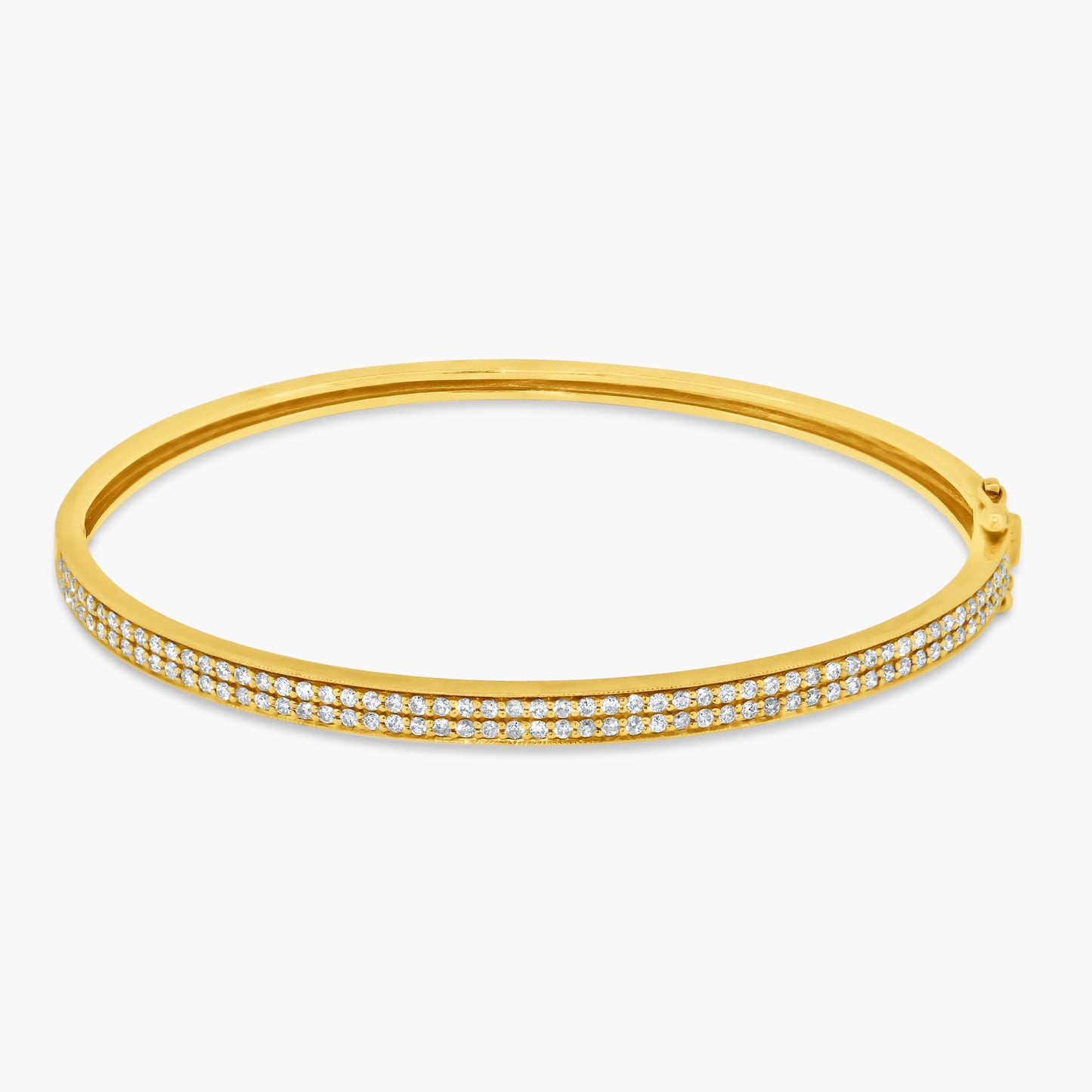 14K Yellow Gold Pave Diamond Bangle-BG10273LFB