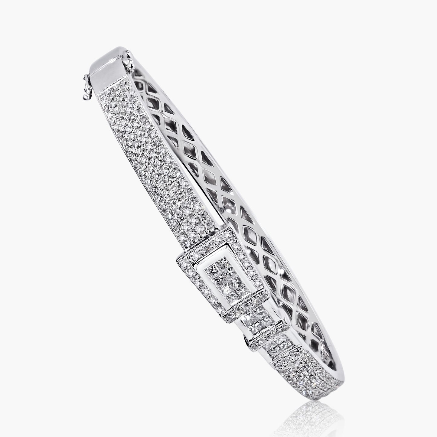 18K White Gold Statement Bangle - BG10480A12-1