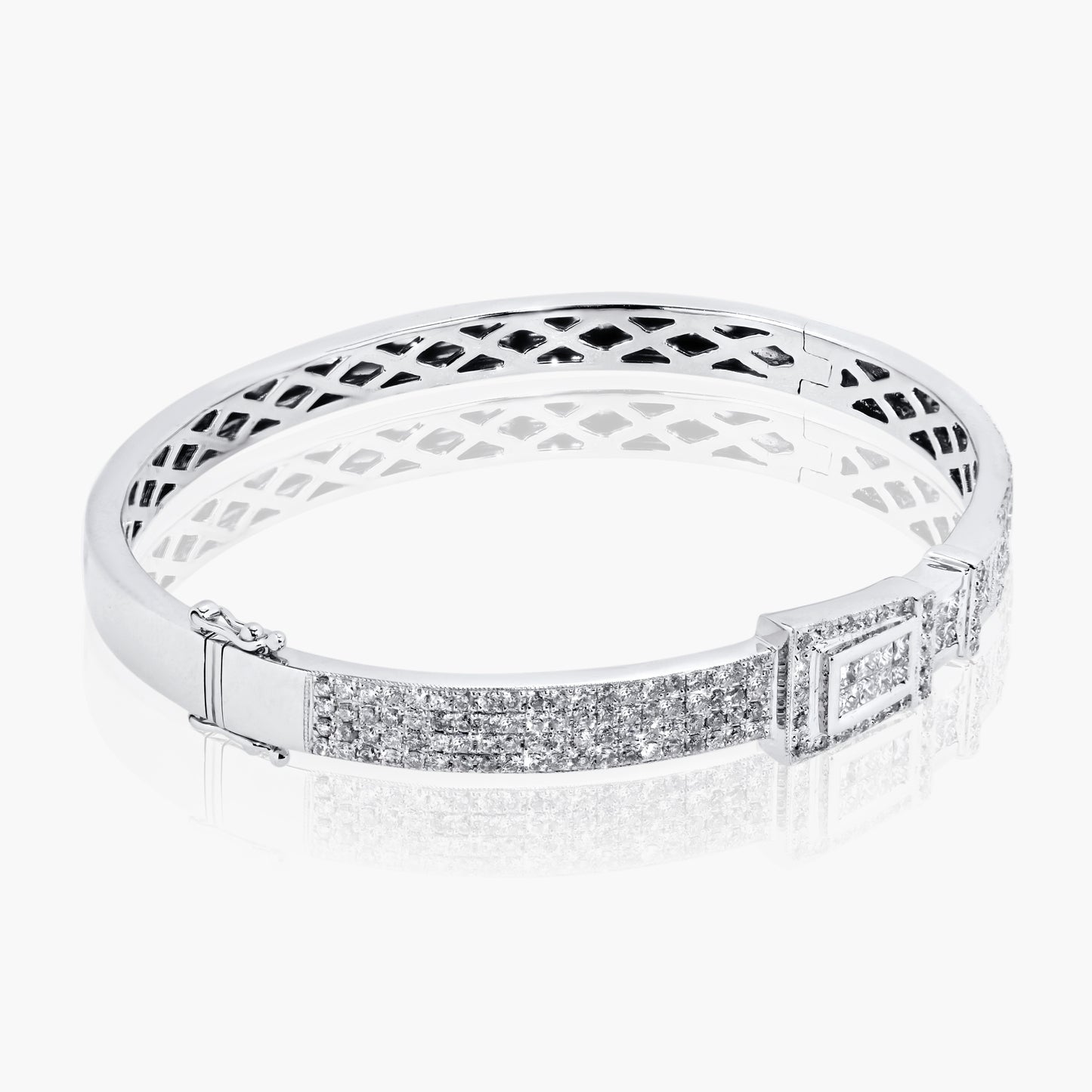 18K White Gold Statement Bangle - BG10480A12-1