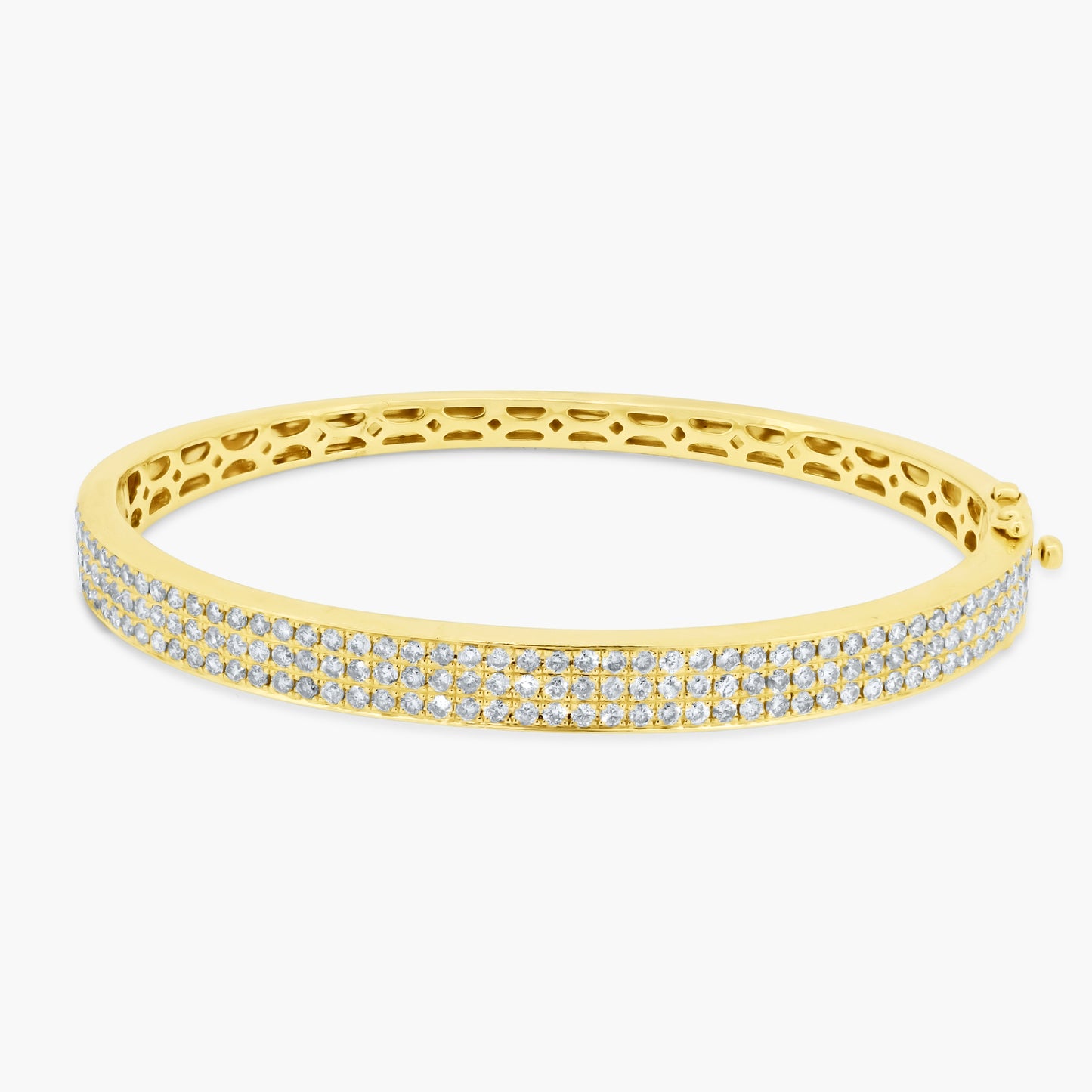 14K Yellow Gold Pave Diamond Bangle-BG1156302