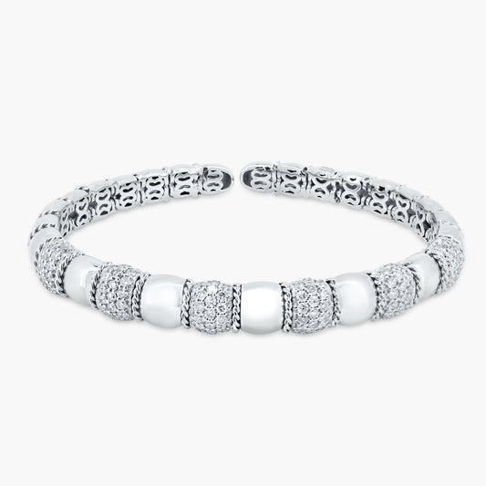 14K White Gold Statement Bangle - BG21668GD