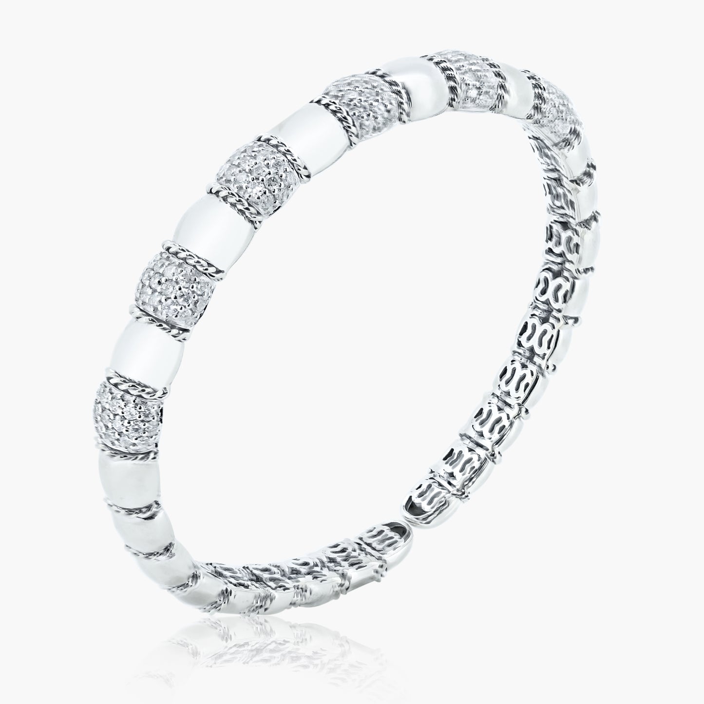 14K White Gold Statement Bangle - BG21668GD