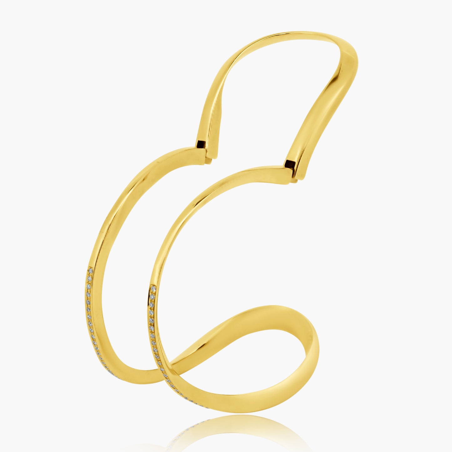 18K Yellow Gold Curved Bangle - BG601804L01