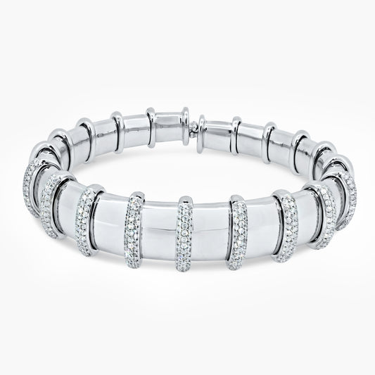 18K White Gold Statement Bangle - BG602384L02