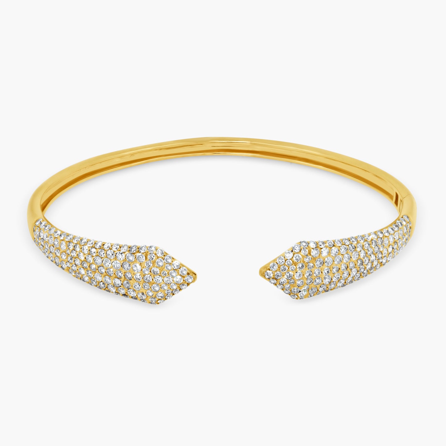 14K Yellow Gold Pave Diamond Cuff Bangle-BG604475L