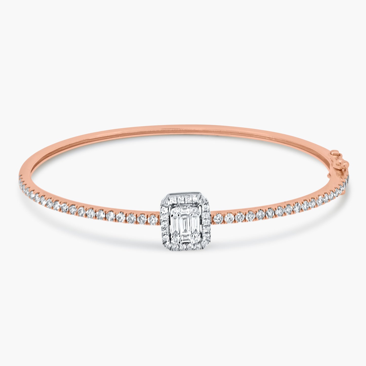 14K Two Tone Baguette Bangle-BG60458301-2