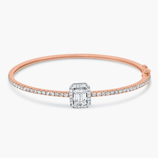 14K Two Tone Baguette Bangle-BG60458301-2