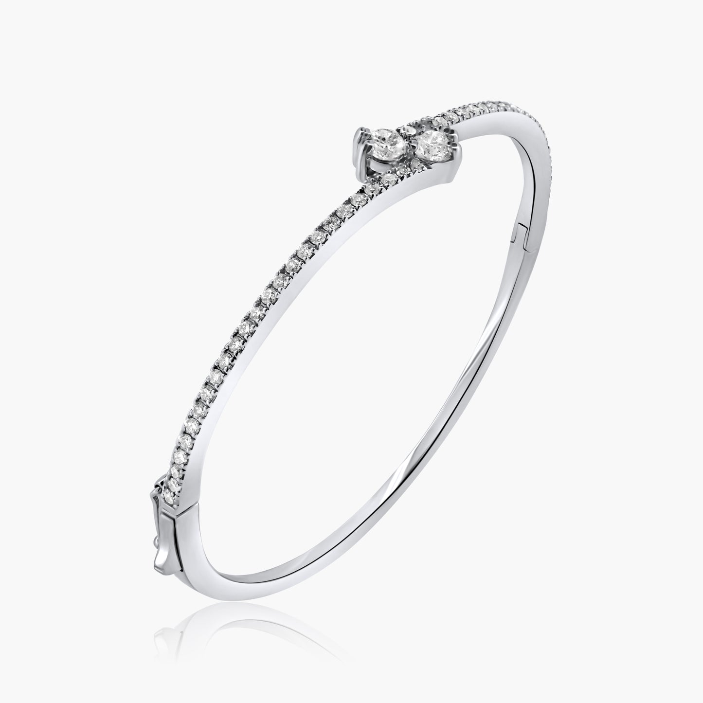 14K White Gold Statement Bangle-BG604898