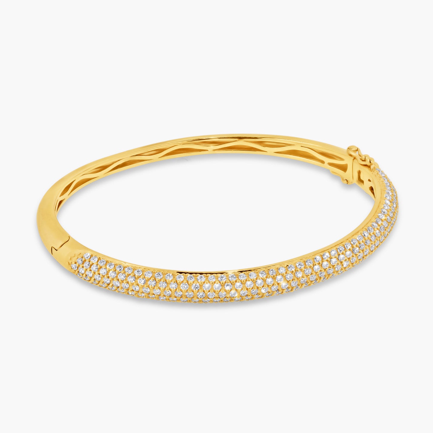 14K Yellow Gold Pave Diamond Statement Bangle-BG6158LB11