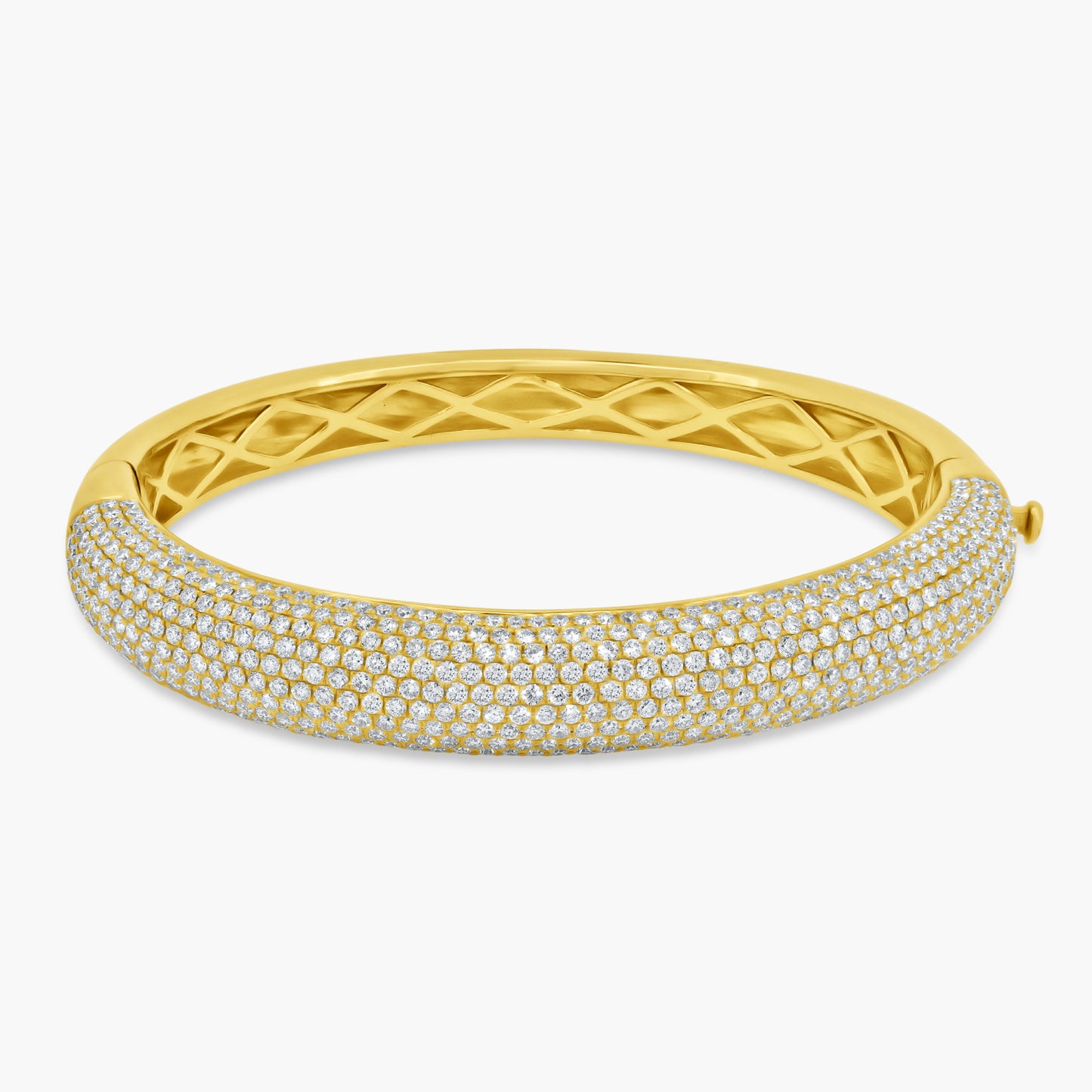 18K Yellow Gold Pave Diamond Statement Bangle-BG6158LG