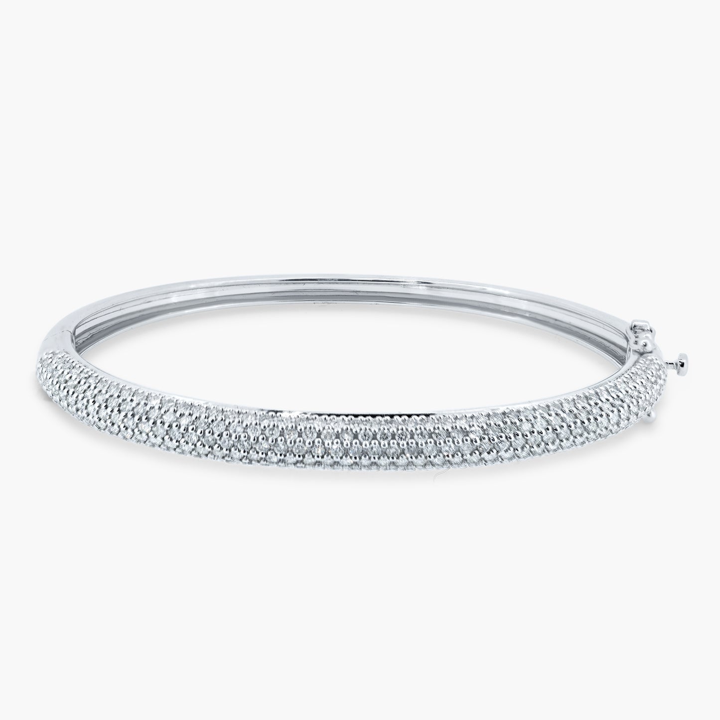 14K White Gold Pave Diamond Statement Bangle - BG6158LU