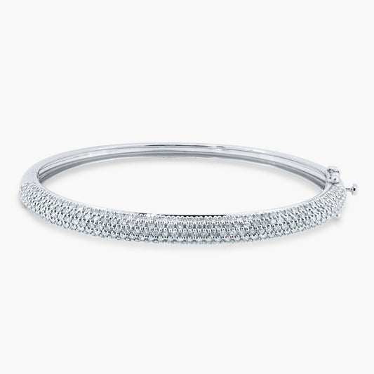 14K White Gold Pave Diamond Statement Bangle - BG6158LU