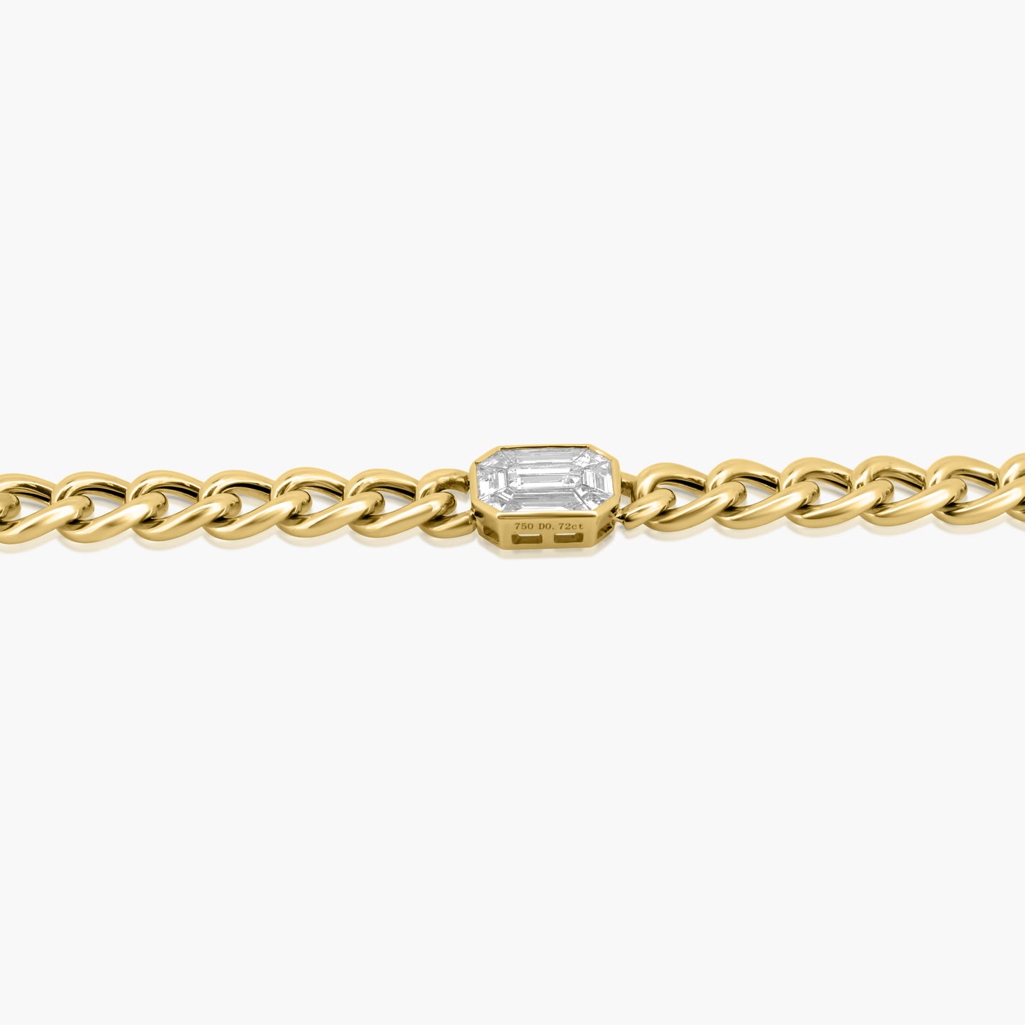 14K Yellow Gold Baguette Chain Link Bracelet - BK25424-1VV