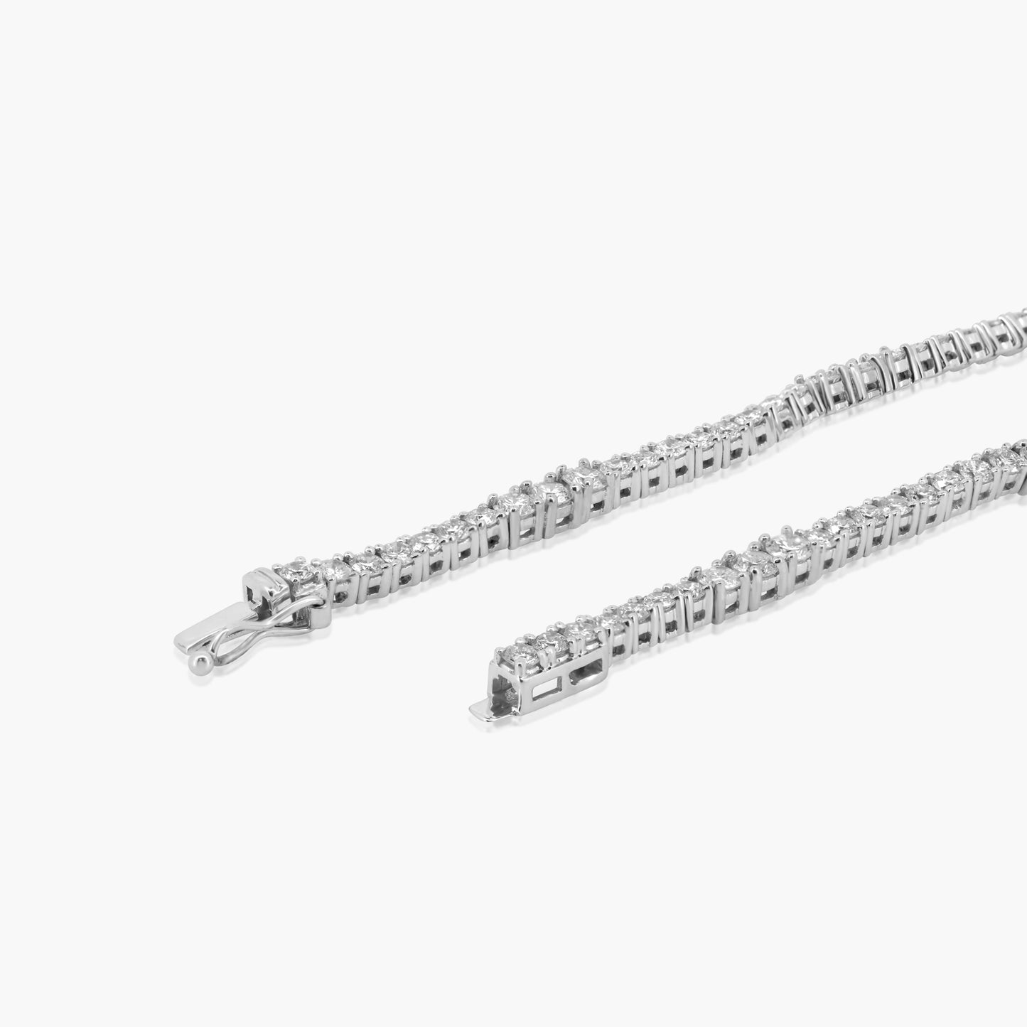 14K White Gold Round Diamond Tennis Bracelet - B604624L01