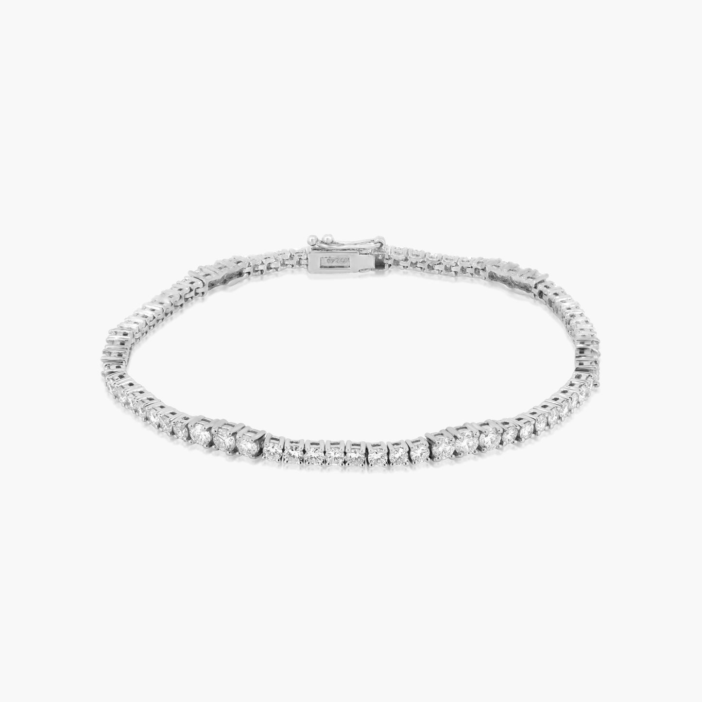 14K White Gold Round Diamond Tennis Bracelet - B604624L01