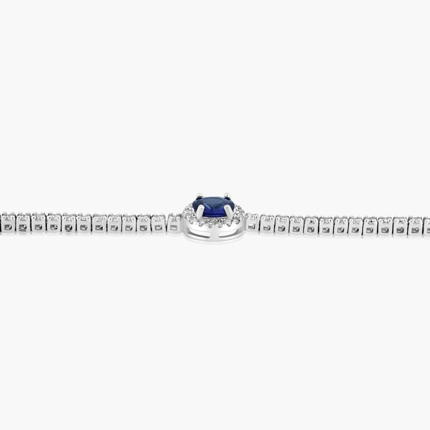 14K White Gold Colored Gemstone Tennis Bracelet-BT4-1.3B-1MC