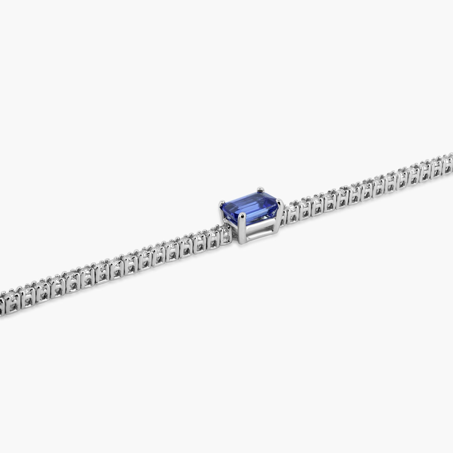 14K White Gold Sapphire Tennis Bracelet-BT4-1.3BBMC