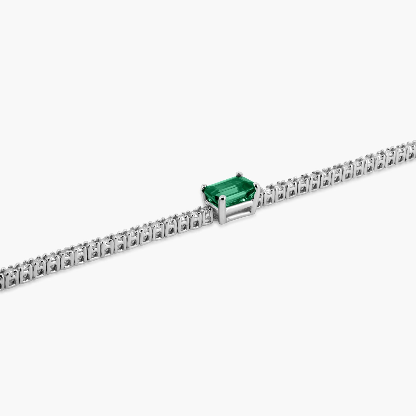 14K White Gold Emerald Tennis Bracelet-BT4-1.3BEMC