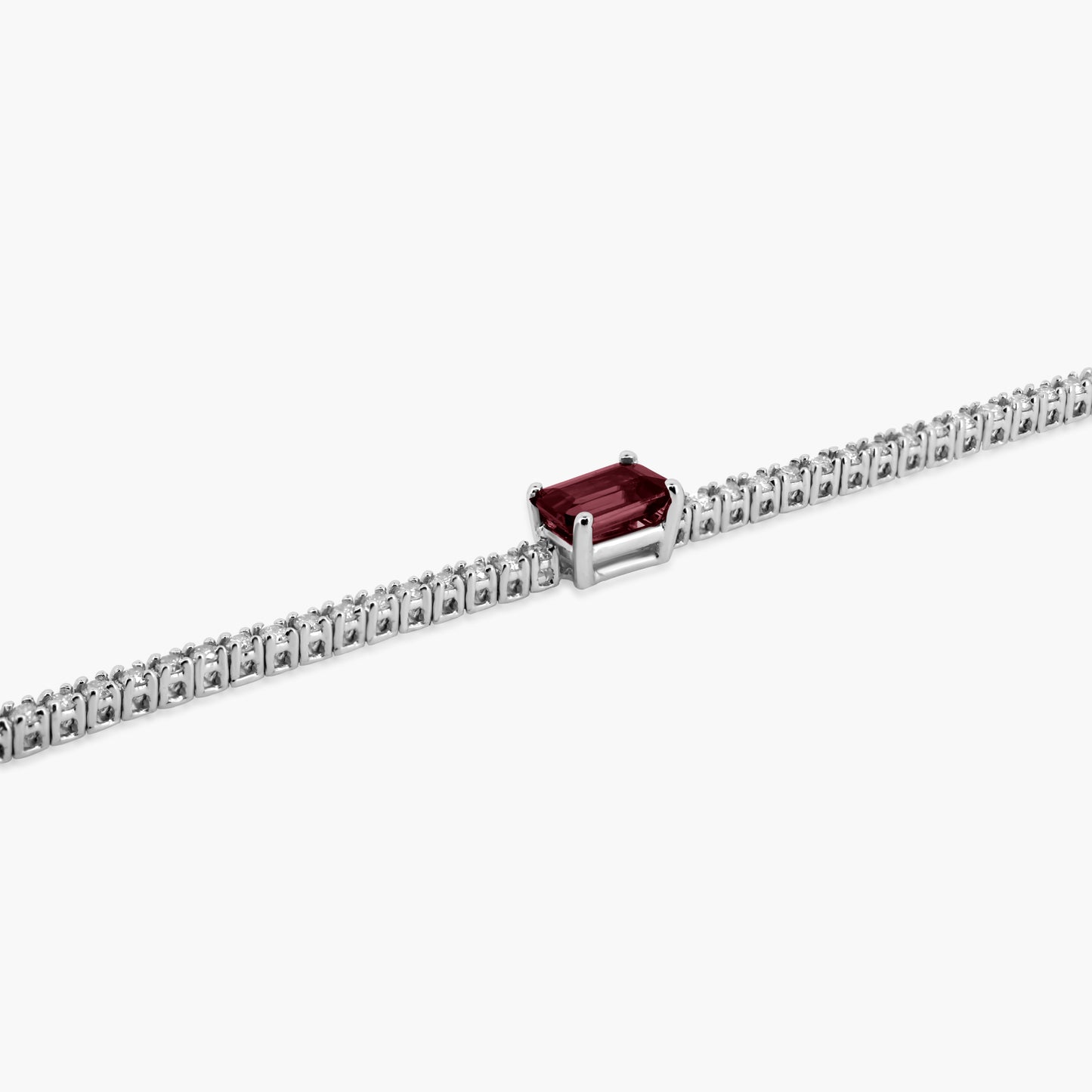 14K White Gold Ruby Tennis Bracelet-BT4-1.3BRMC