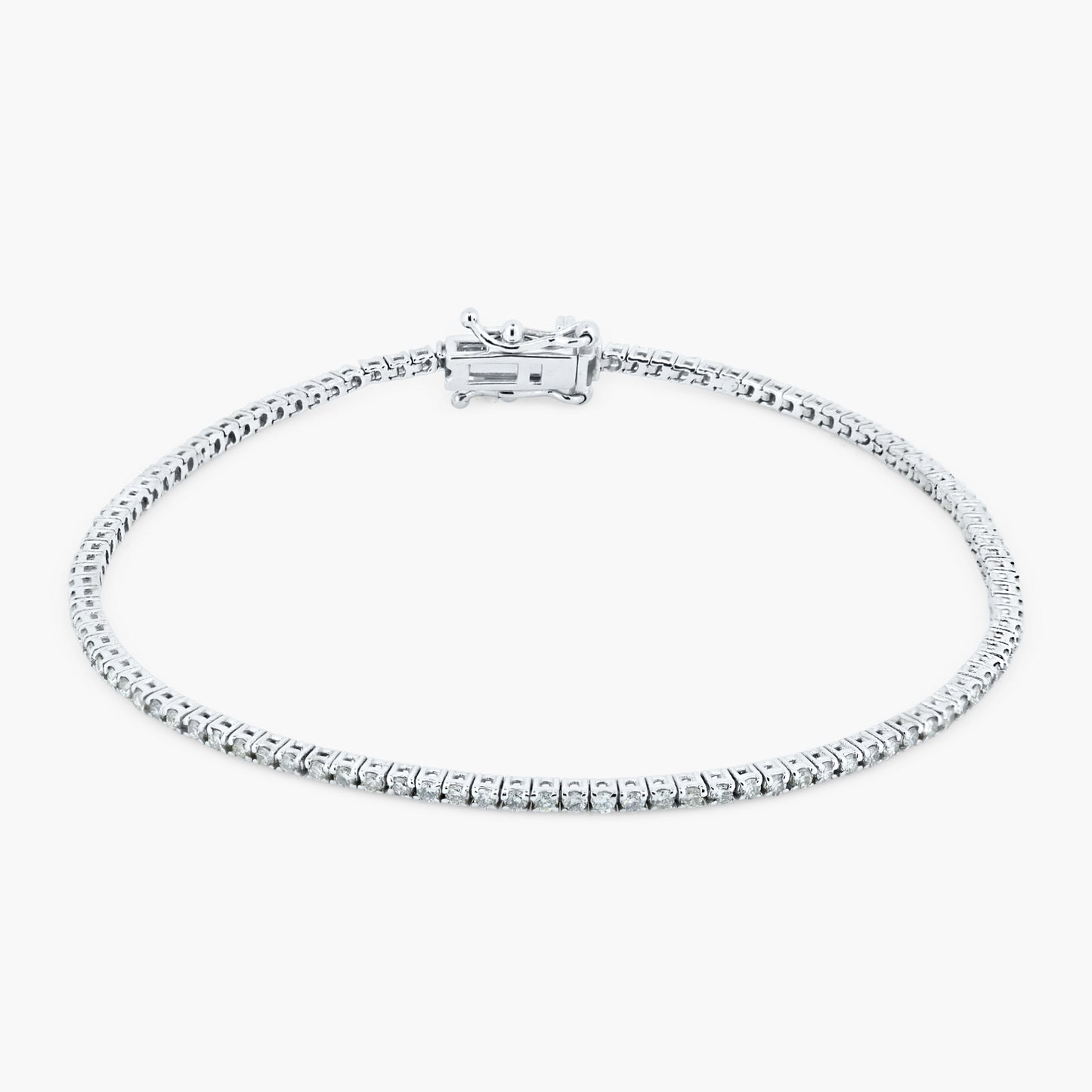 14K White Gold Round Diamond Tennis Bracelet-BT4-1.3HBMC