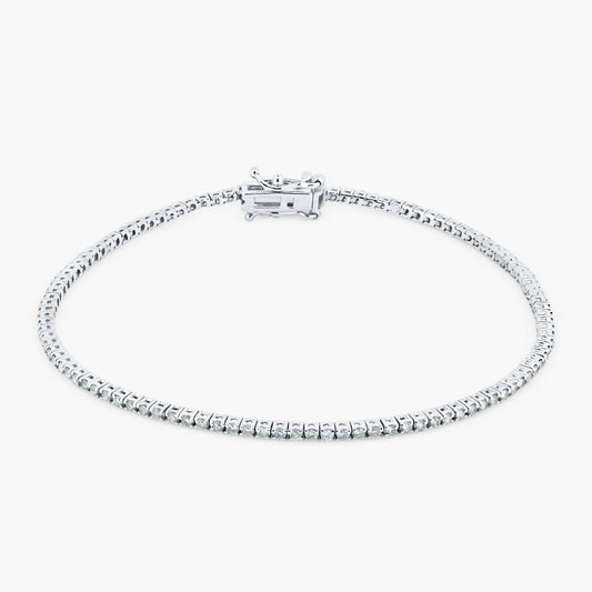 14K White Gold Round Diamond Tennis Bracelet-BT4-1.3HBMC