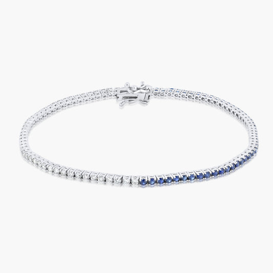 14K White Gold Colore Gemstone Tennis Bracelet - BT4-1.7BBHMC