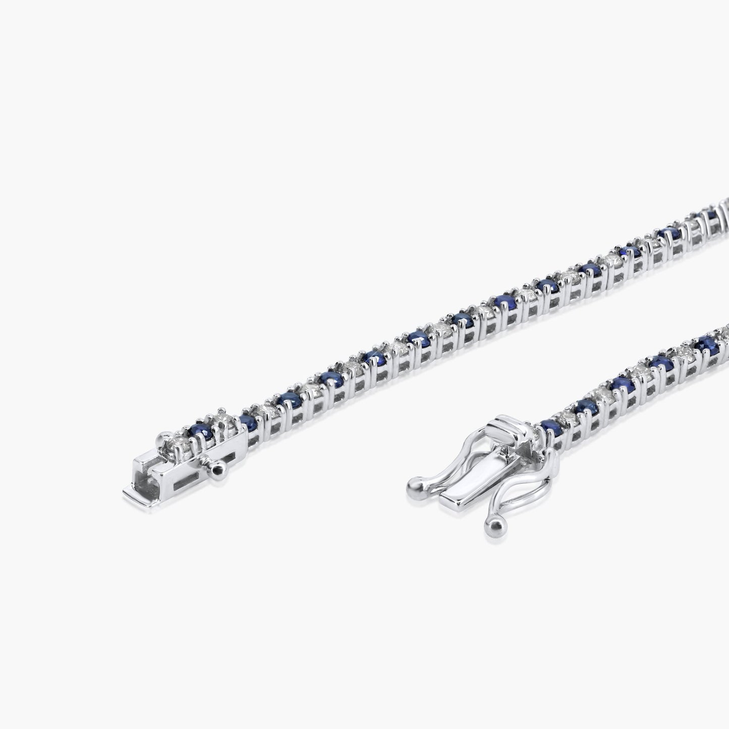 14K White Gold Colored Gemstone Tennis Bracelet - BT4-1.7BBMC