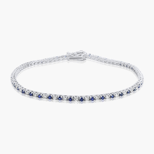 14K White Gold Colored Gemstone Tennis Bracelet - BT4-1.7BBMC