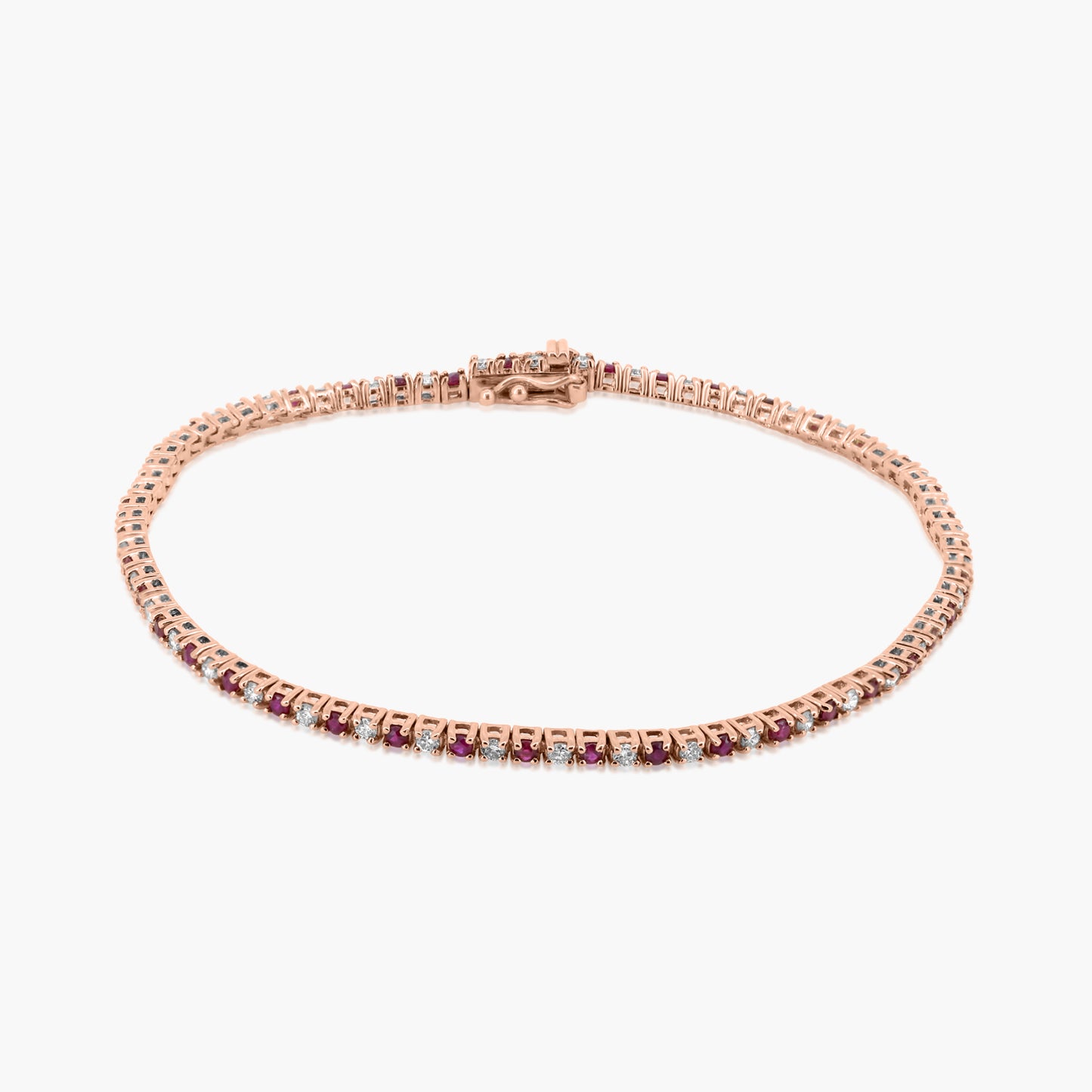 14K Rose Gold Colored Gemstone Tennis Bracelet - BT4-1.7BRMC