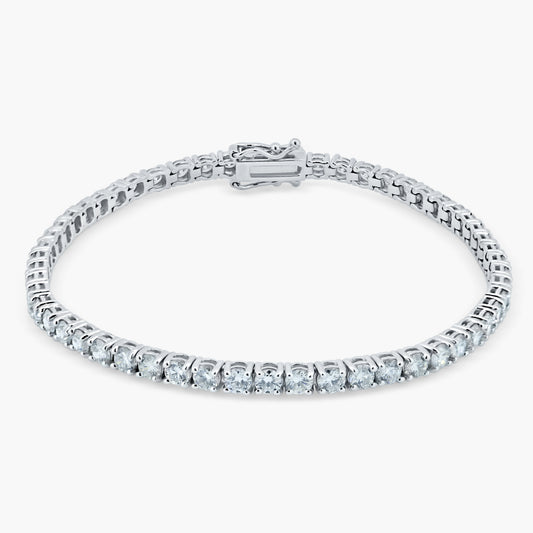 14K White Gold Round Diamond Tennis Bracelet-BT4-3.0BMC