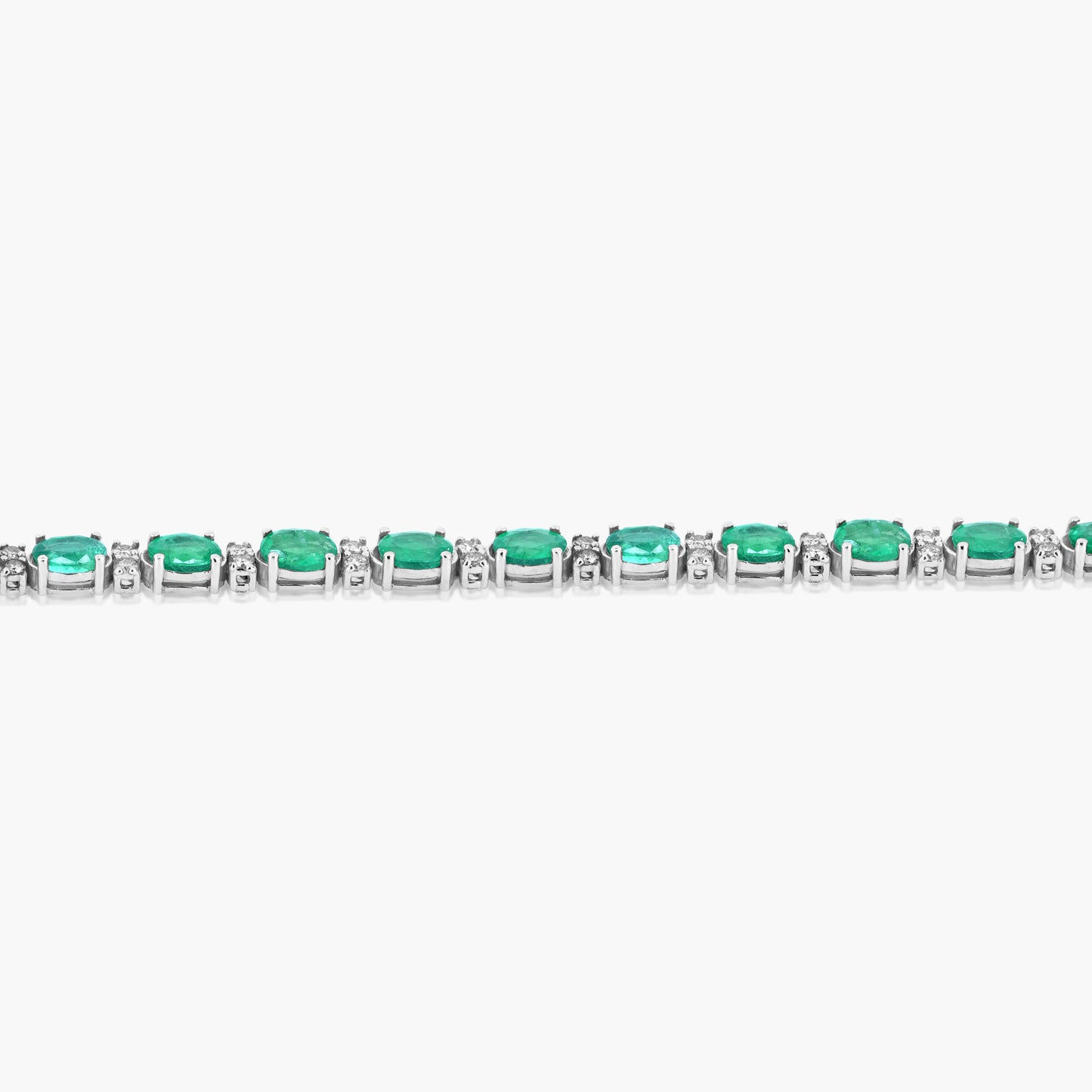 14K White Gold Colored Gemstone Tennis Bracelet-BTD021CBEMC