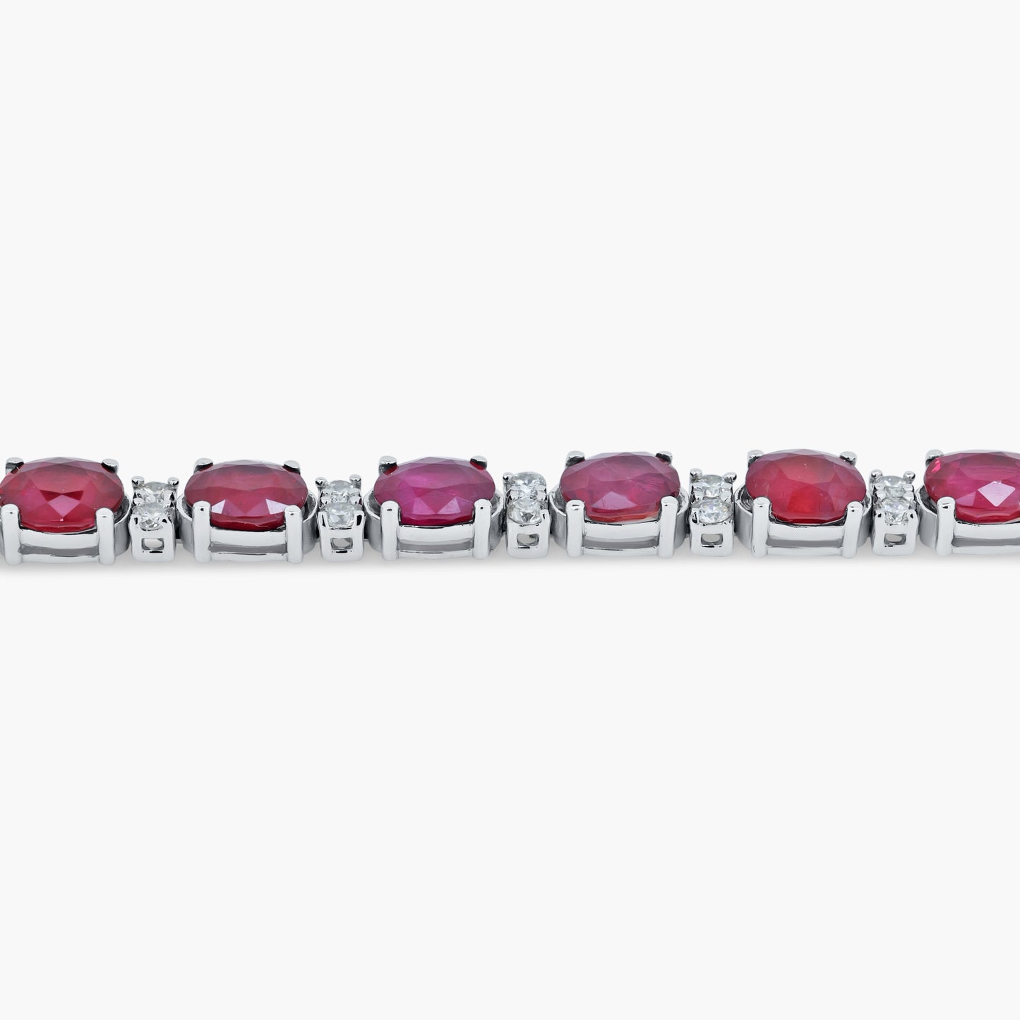 14K White Gold Colored Gemstone Tennis Bracelet-BTD021CBRMC