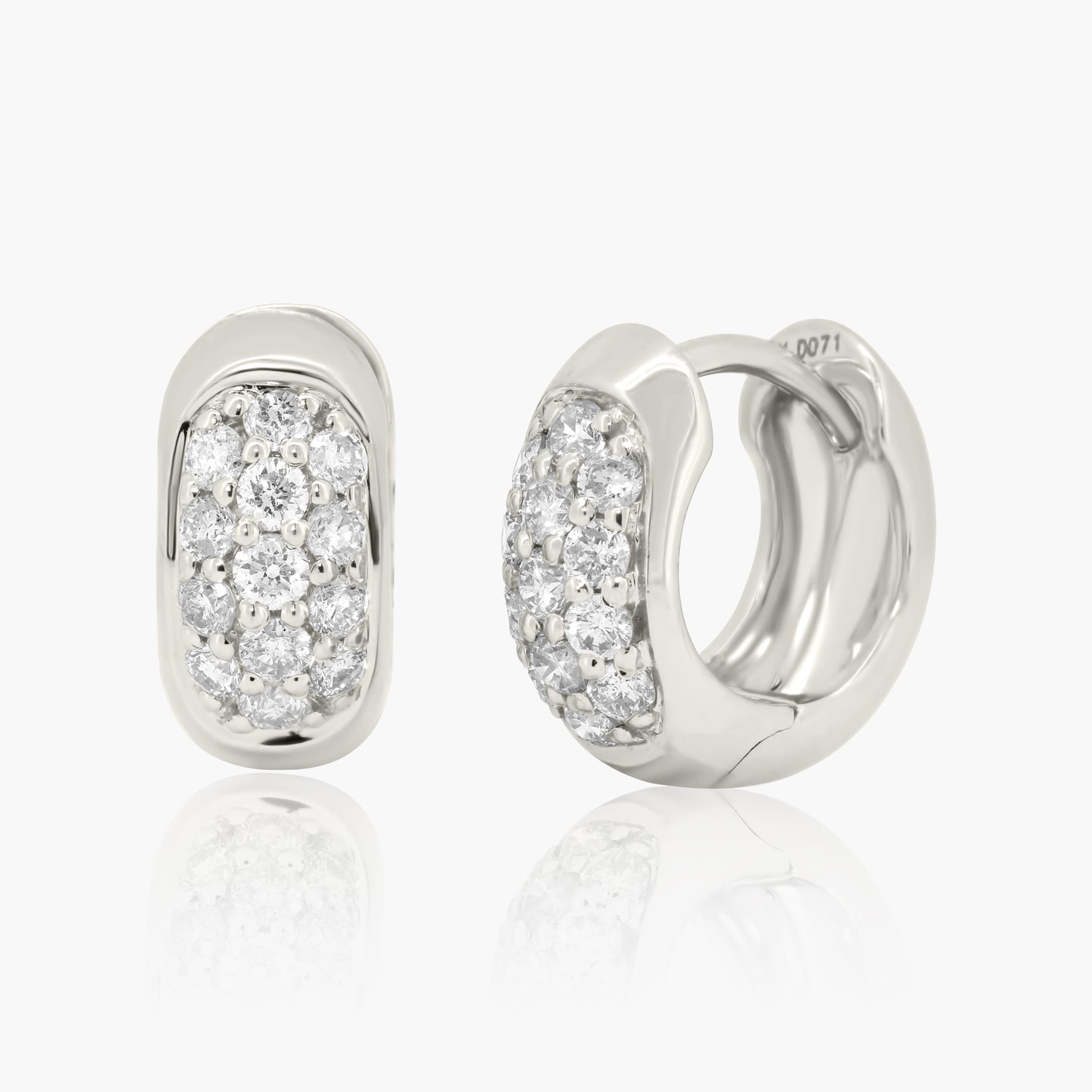 14K White Gold Dainty Huggies-E10495