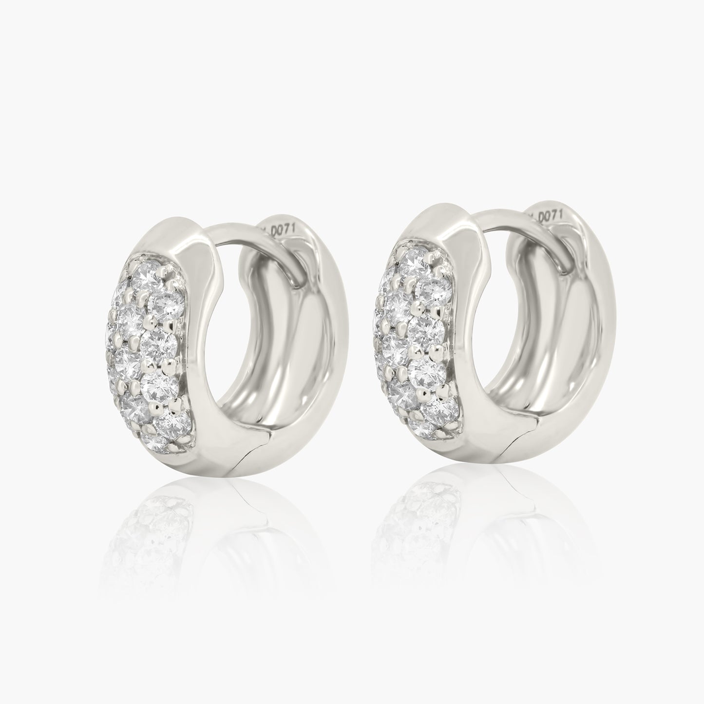 14K White Gold Dainty Huggies-E10495