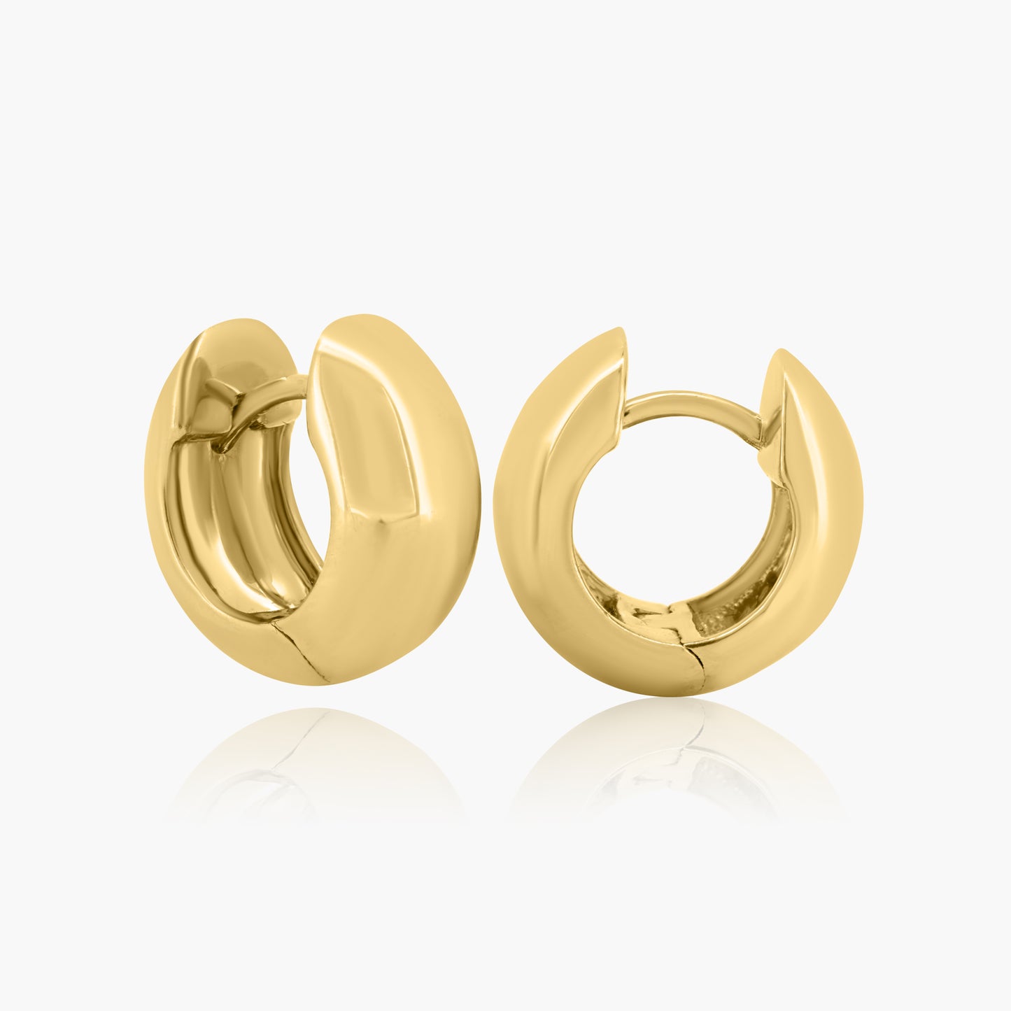 14K Yellow Gold Dainty Plain Huggies-E10495Y