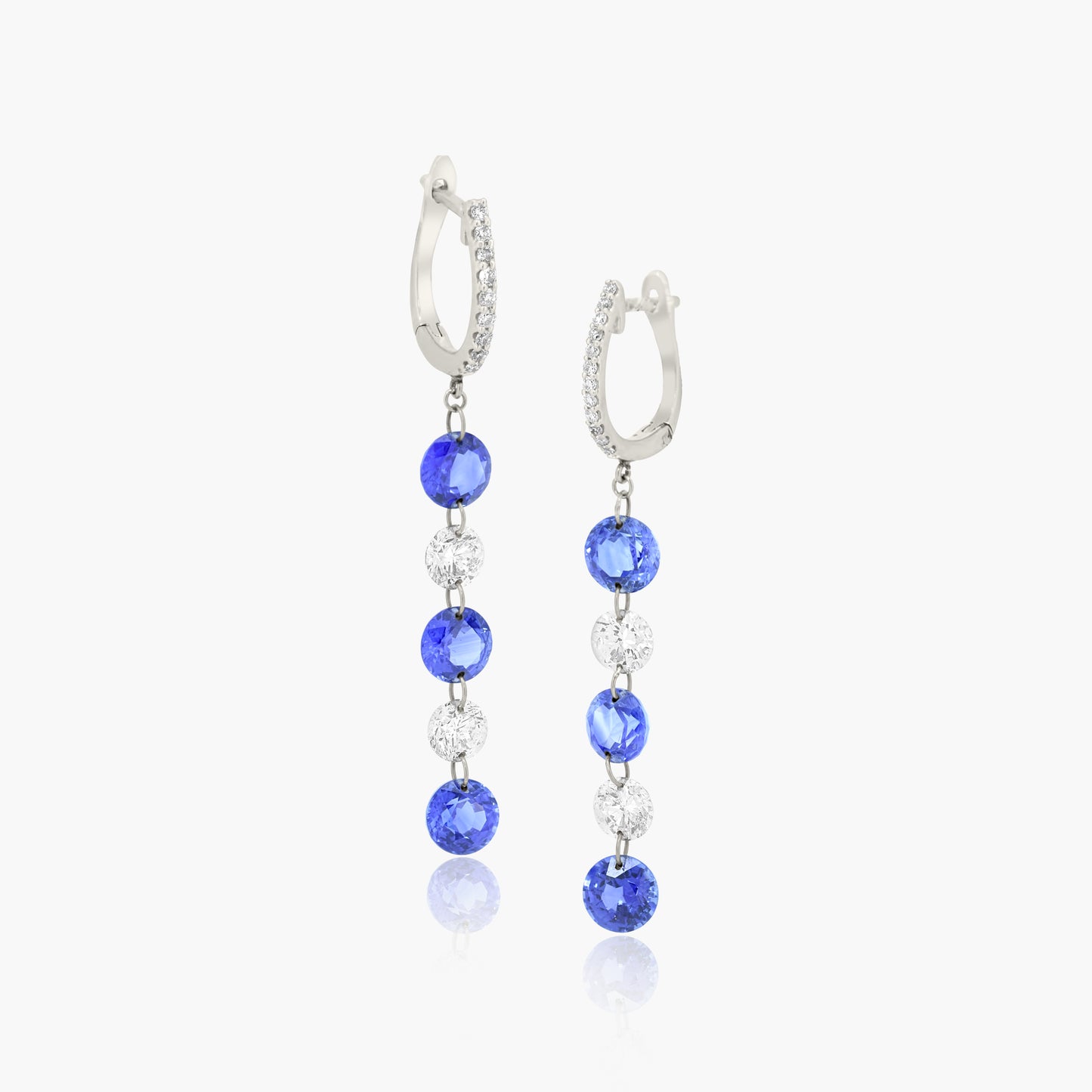 14K White Gold Colored Gemstone Dangle Earrings-E10MD0002GP