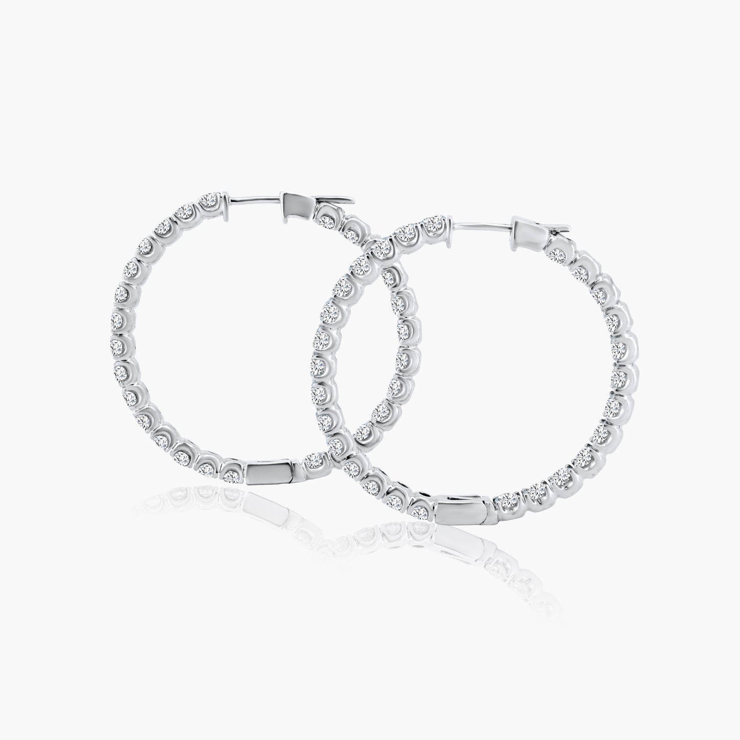 14K White Gold Hoop Earrings-E18554AA01